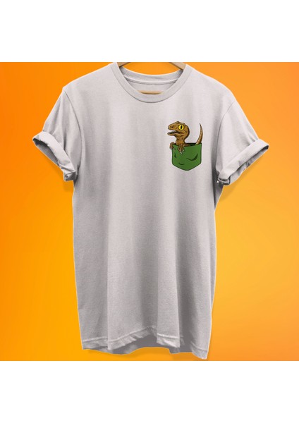 Raptor Cep Baskılı %100 Pamuk Oversize T-Shirt Büyük Beden Tişört