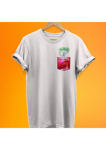 Tiny Rick Cep Baskılı %100 Pamuk Oversize T-Shirt Büyük Beden Tişört