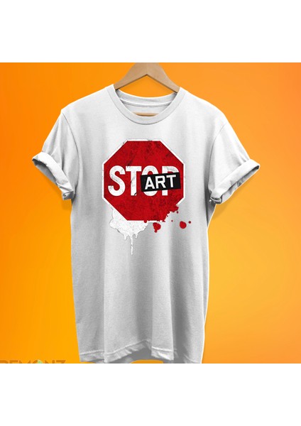 Stopart Baskılı %100 Pamuk Oversize T-Shirt Büyük Beden Tişört