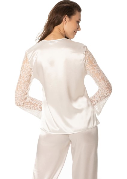 Saten Dantelli Pijama Takımı - 1121 modelleri
