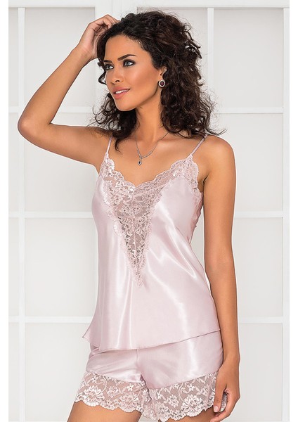 Saten Dantelli Şort & Kombi Takım - 430