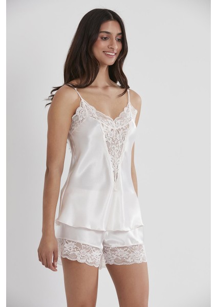 Saten Dantelli Şort & Kombi Takım - 430