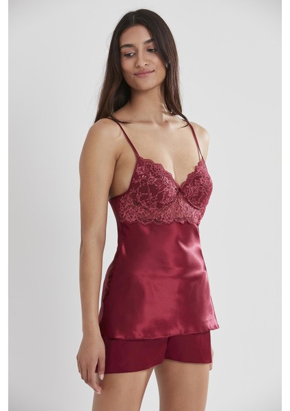 Saten Dantelli Şort & Kombi Takım - 415 fiyatları