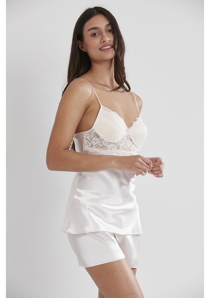 Saten Dantelli Şort & Kombi Takım - 415