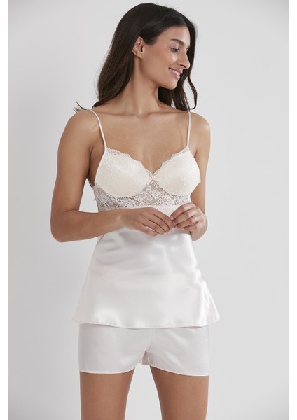 Saten Dantelli Şort & Kombi Takım - 415 fiyatları