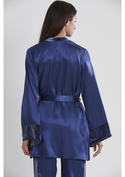 Kadife Saten 3'lü Pijama Takım - 2040