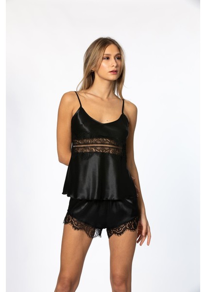 Saten Dantelli 3'lü Şort & Kombi & Sabahlık Takım 2490 modelleri