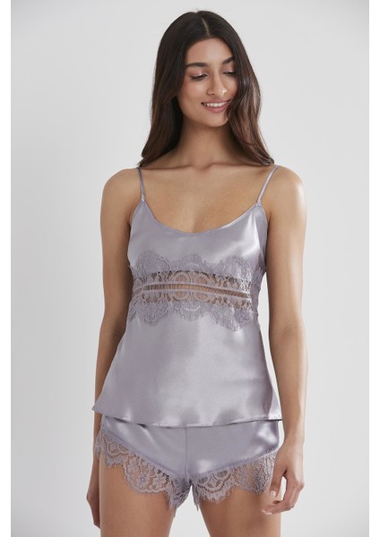 Saten Dantelli 3'lü Şort & Kombi & Sabahlık Takım 2490 indirimleri