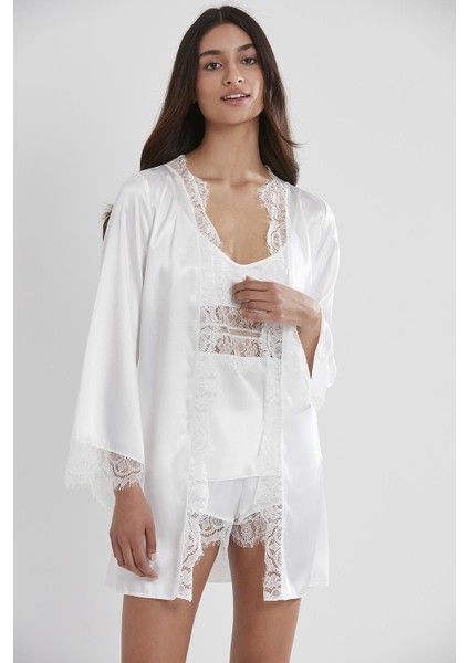 Saten Dantelli 3'lü Şort & Kombi & Sabahlık Takım 2490 modelleri