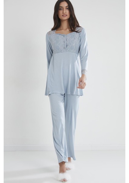 Penye Dantelli Pijama Takımı - 1241 fiyatları