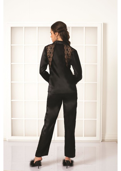 Saten Dantelli Pijama Takımı - 1438 modelleri