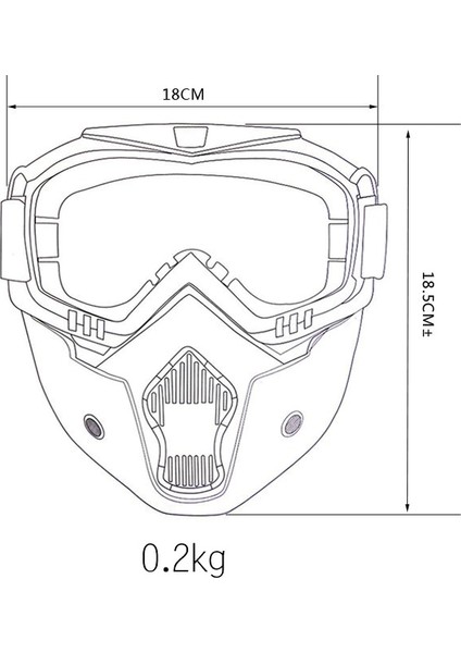 Anka Shop Cross Motosiklet Bisiklet Gözlüğü Açık Kask Maskesi Süngerli Bant Lastikli Jet Maske Siyah Cam