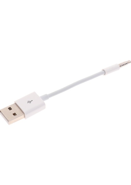 Beyaz Aux Ses Için USB 2.0 Erkek Adaptörü Kablosu 3.5Mm Şarj Kablosu Ipod Için (Yurt Dışından)