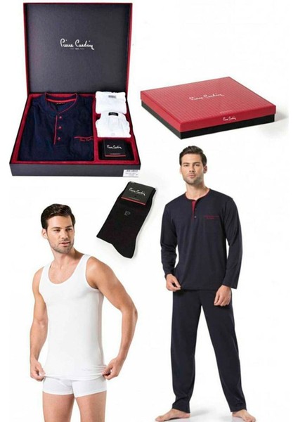 Pierre Cardin Erkek Lacivert Damat Çeyizlik Pijama Seti 2000