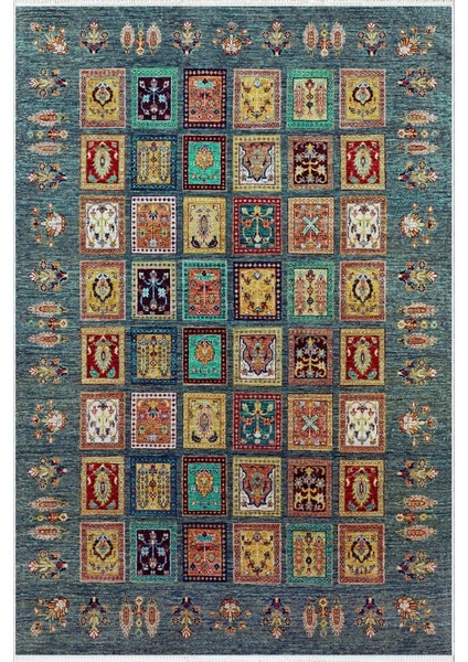 Kilim Desenli Otantik Eskitme Lacivert Kaydırmaz Kesme Yıkanabilir Ince Halı fiyatları