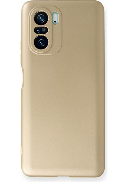 Xiaomi Redmi K40 Pro Kılıf Yumuşak Dokulu Premium Silikon - Gold