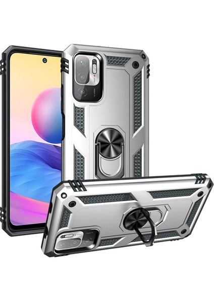 Xiaomi Redmi Note 10 5g Kılıf Tank Yüzüklü Silikon Sofya - Gümüş fiyatları