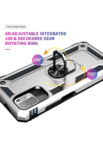 Xiaomi Poco M3 Pro Kılıf Tank Yüzüklü Silikon Sofya - Gümüş indirimleri