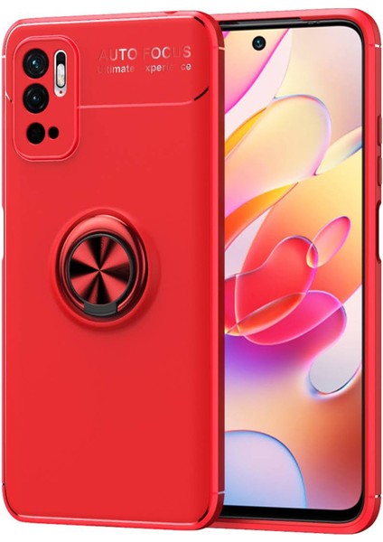 Xiaomi Poco M3 Pro Kılıf Yüzüklü Silikon - Kırmızı