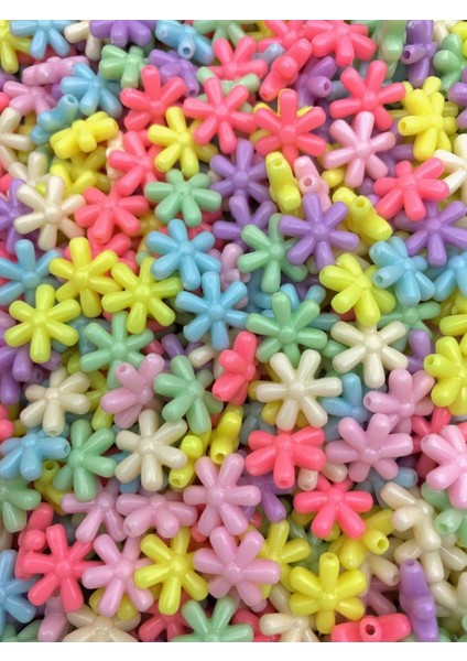 25GR Pastel Karışık Renk Papatya Model Boncuk, Takı Yapım Boncuğu 25 Gr, 75 Adet fiyatları