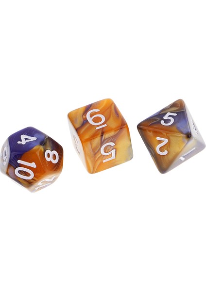 7 Adet Paketi Polyedral Dice D & D Rpg Mtg Parti Oyunu Oyuncak Mavi Sarı Set (Yurt Dışından)