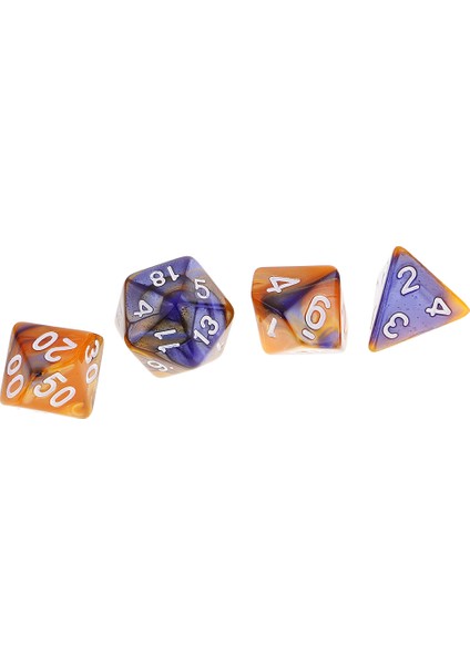 7 Adet Paketi Polyedral Dice D & D Rpg Mtg Parti Oyunu Oyuncak Mavi Sarı Set (Yurt Dışından)