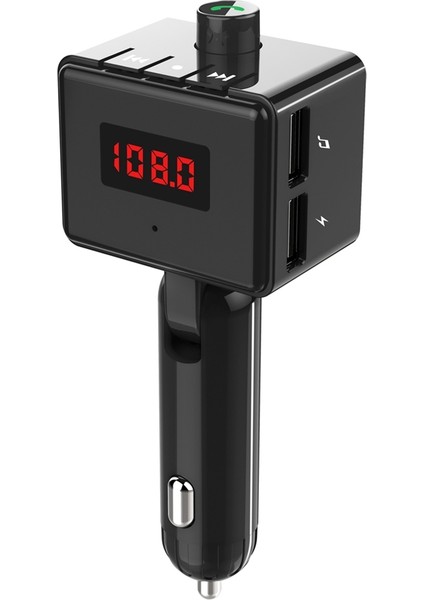 Bs6 Çift USB Şarj Bluetooth Fm Verici Kablosuz Kulaklık Araç Kiti (Yurt Dışından)