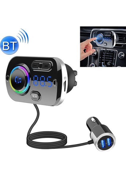 BC49BQ Araba Dijital Radyo Alıcısı Bluetooth Fm Verici Ses Yardımcısı Qc3.0 Hızlı Şarj (Yurt Dışından)