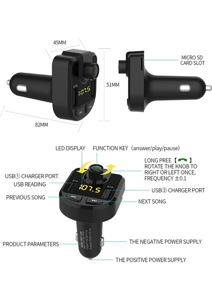Bluetooth Fm Verici Kablosuz Araba In-Araba Radyo Adaptörü Hands-Free Arama Araba Kiti (Yurt Dışından) fırsatları