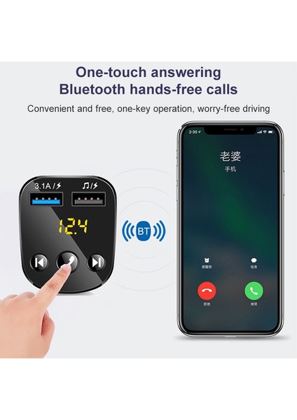 362 Araba Çok Fonksiyonlu Akıllı Mp3 Çalar Bluetooth Hands-Free Alıcı  (Yurt Dışından)