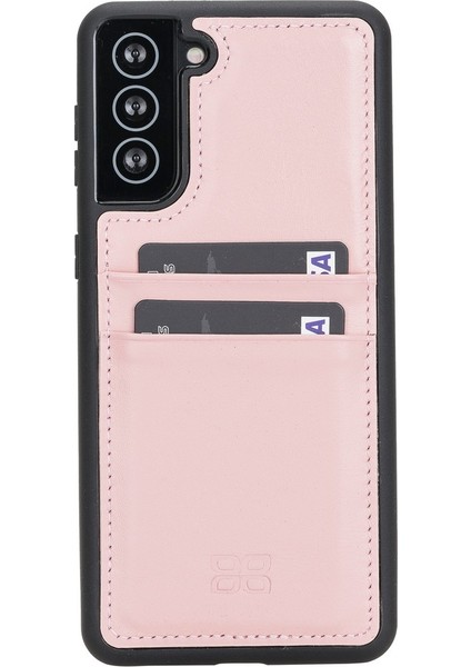 Fxc-Cc Deri Telefon Kılıfı Samsung S21 Plus Nu2 Pembe