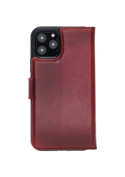 Mw Deri Telefon Kılıfı iPhone 11 Pro V4EF Kırmızı Rfıd