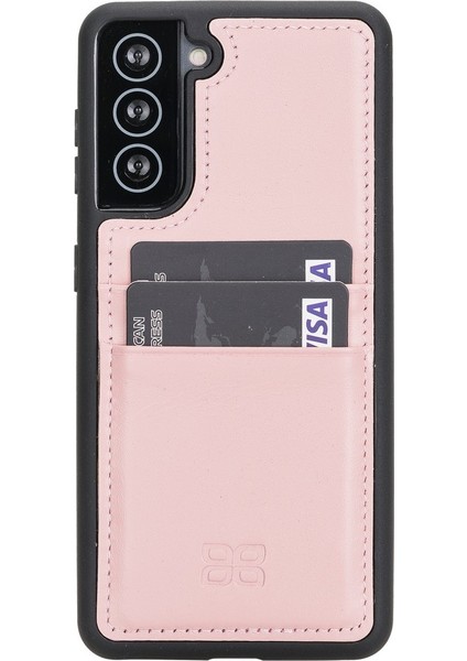 Fxc-Cc Deri Telefon Kılıfı Samsung S21 Nu2 Pembe
