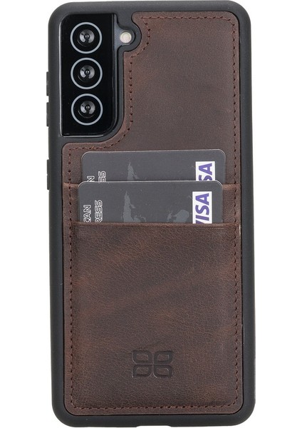Fxc-Cc Deri Telefon Kılıfı Samsung S21 TN03 Kahve