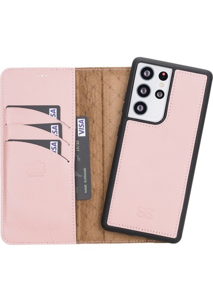 Mw Deri Telefon Kılıfı Samsung S21 Ultra Nu2 Pembe