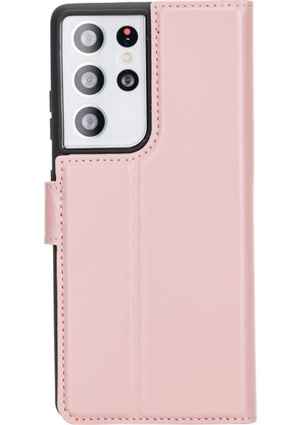 Mw Deri Telefon Kılıfı Samsung S21 Ultra Nu2 Pembe