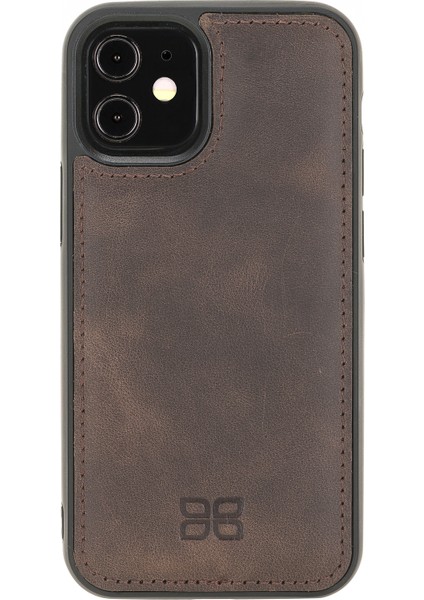 Fxc Deri Telefon Kılıfı iPhone 12 Mini TN03 Kahve