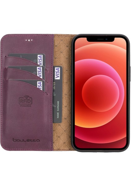 Mw Deri Telefon Kılıfı iPhone 12 Pro Max Cz7 Mor
