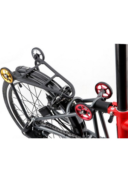 1 Çift Hafif Cnc Alüminyum Alaşım Kauçuk Kolay Tekerlekler Için Brompton Katlanır Bisiklet, Taşınabilir Rulman Arabası Tekerlekler - Gümüş (Yurt Dışından) fırsatları