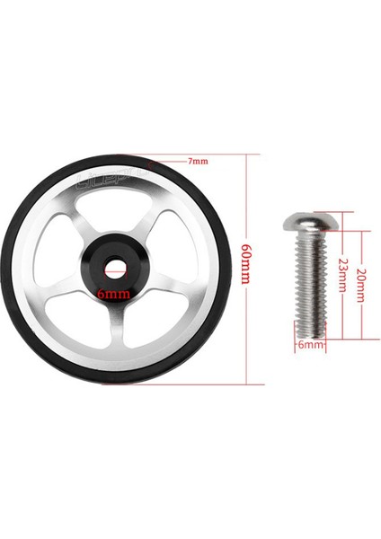 1 Çift Hafif Cnc Alüminyum Alaşım Kauçuk Kolay Tekerlekler Için Brompton Katlanır Bisiklet, Taşınabilir Rulman Arabası Tekerlekler - Gümüş (Yurt Dışından) indirimleri