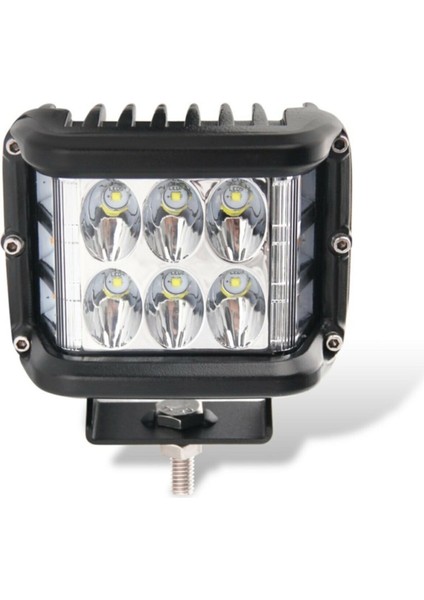 Beyaz LED Sarı Çakarlı Kare Off Road Sis Farı Çalışma Lambası 12 Ledli 1ADET