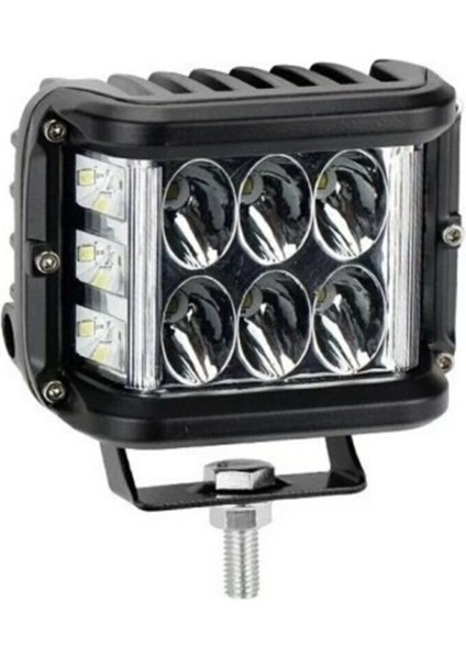 Beyaz LED Sarı Çakarlı Kare Off Road Sis Farı Çalışma Lambası 12 Ledli 1ADET