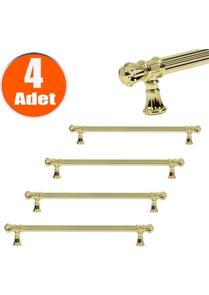 Akbatı Çekmece Dolap Kapak Kulpu Kulbu 128 mm Gold Rustik Kulp (4 Adet)