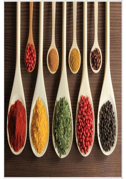 Mutfak Halısı Modern Baharat Temalı Kahverengi Kaydırmaz Kesme Yıkanabilir Ince Halı fiyatları