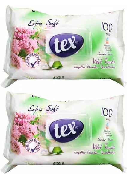 Tex Islak Mendil Yaz Çiçeği 2 Li Paket