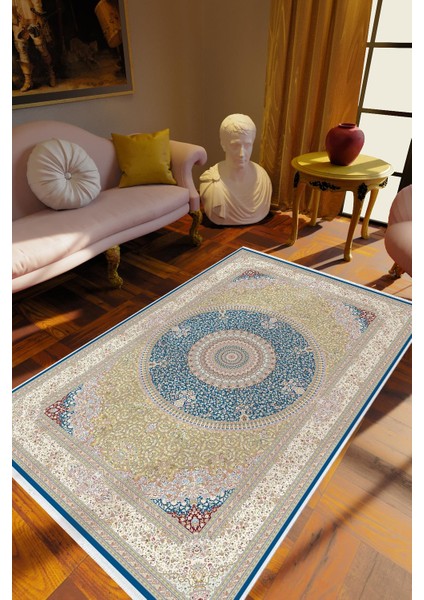Salon Halısı Eskitme Haki Kaydırmaz Kesme Yıkanabilir Ince Halı