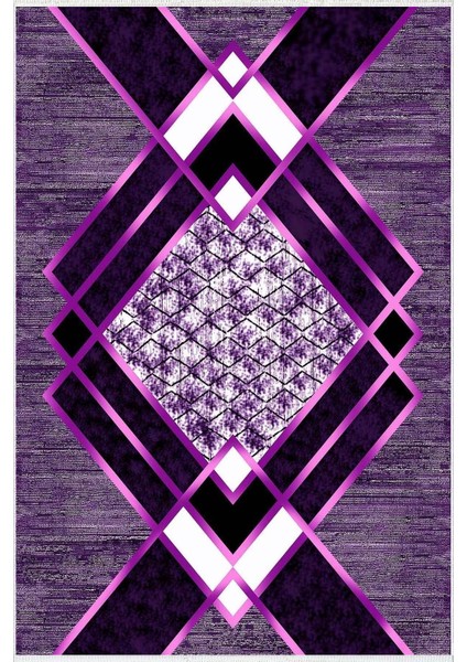 Modern Geometrik Mor Pembe Beyaz Kaydırmaz Kesme Yıkanabilir Ince Halı fiyatları