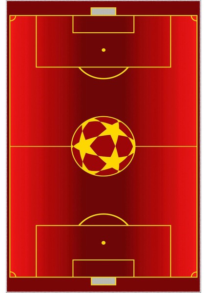 Çocuk Halısı Figürlü Sarı Saha Kırmızı Kaydırmaz Kesme Yıkanabilir Ince Halı fiyatları