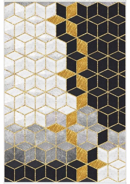 Modern Geometrik Altın Kaydırmaz Kesme Yıkanabilir Ince Halı fiyatları