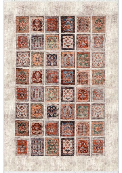 Kilim Desenli Otantik Eskitme Bej Kaydırmaz Kesme Yıkanabilir Ince Halı fiyatları